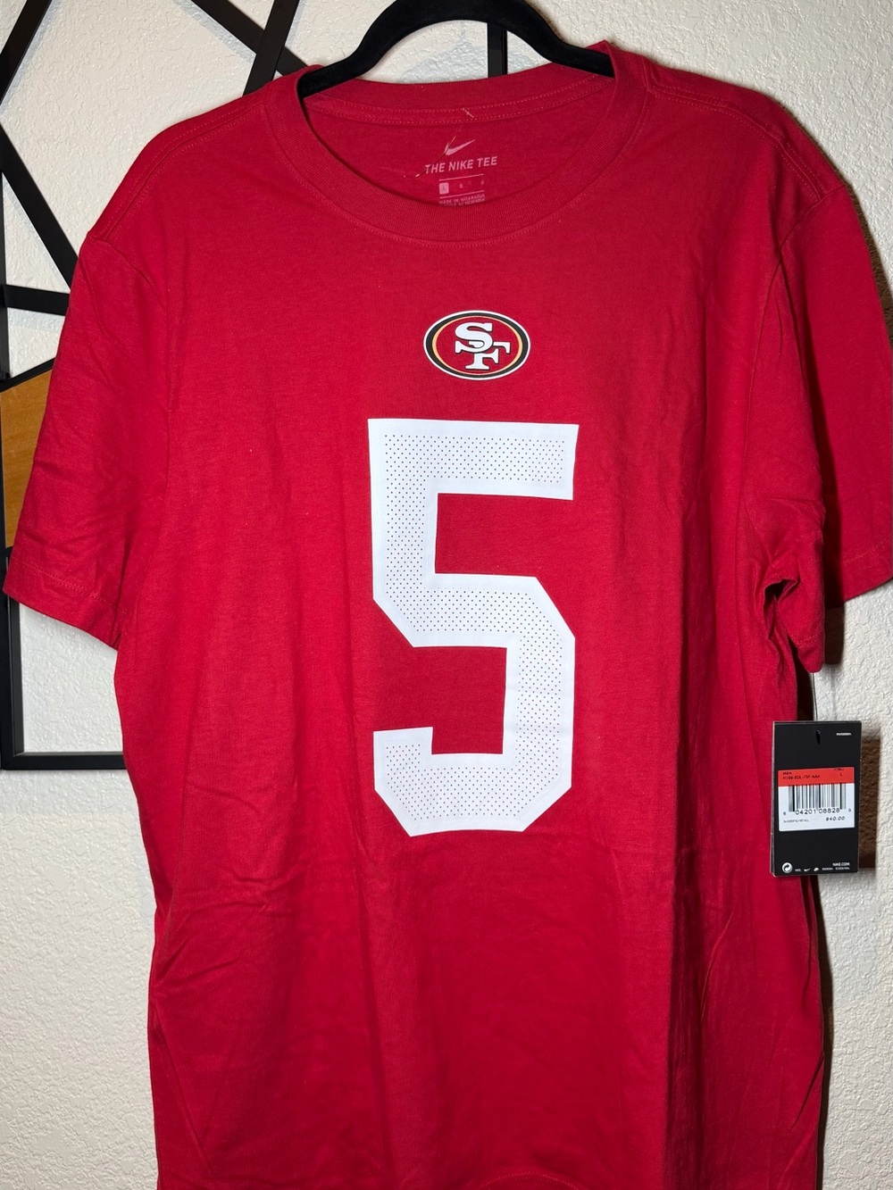 Nike Men’s Red San Francisco 49ers #5 Short-Sleeve Jersey Tee